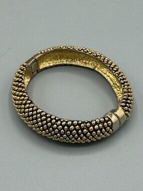 Bangle Bracelet Gold Tone, Snap Open Magnet Close